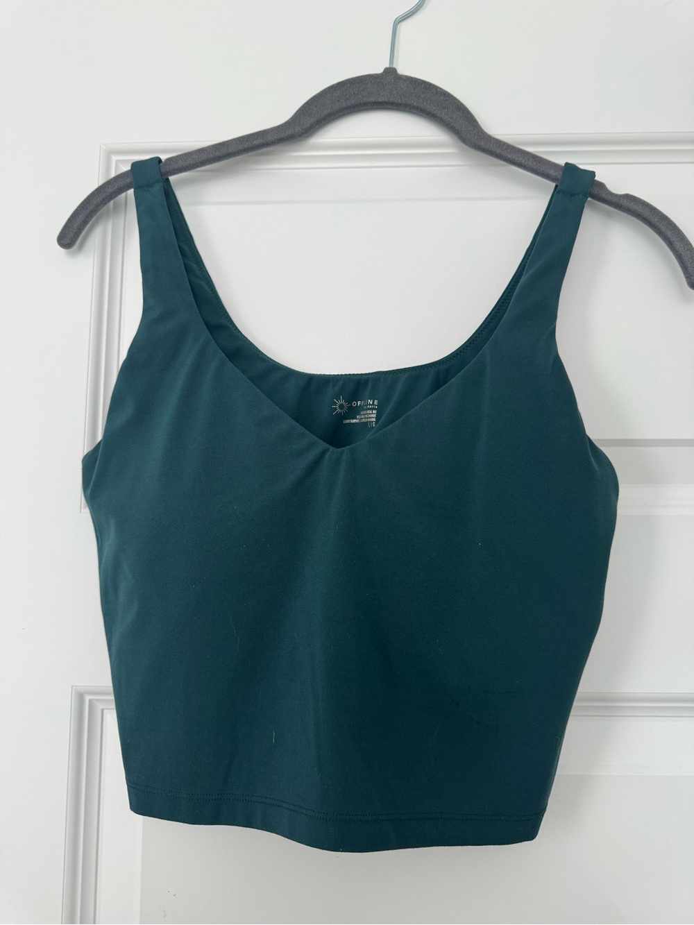 aerie Deep Teal Cropped Sports Bra